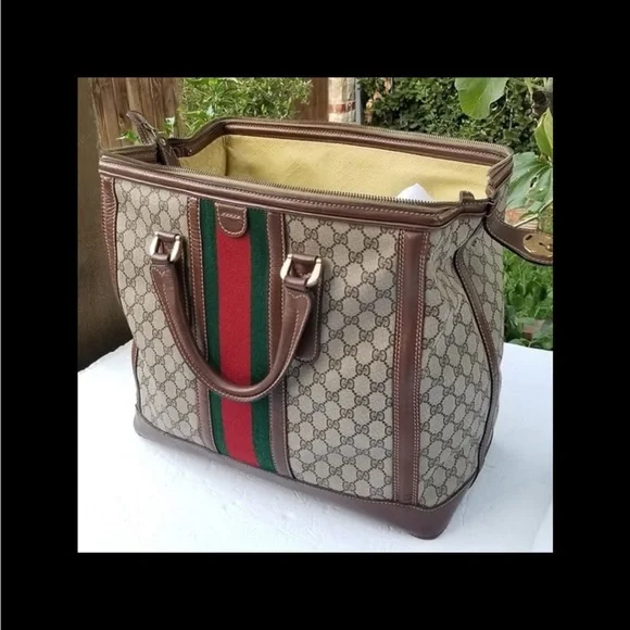 Fabulous Vintage Gucci Supreme Overnight Weekend Travel Train Boston Bag $2,400 - Picture 6 of 9